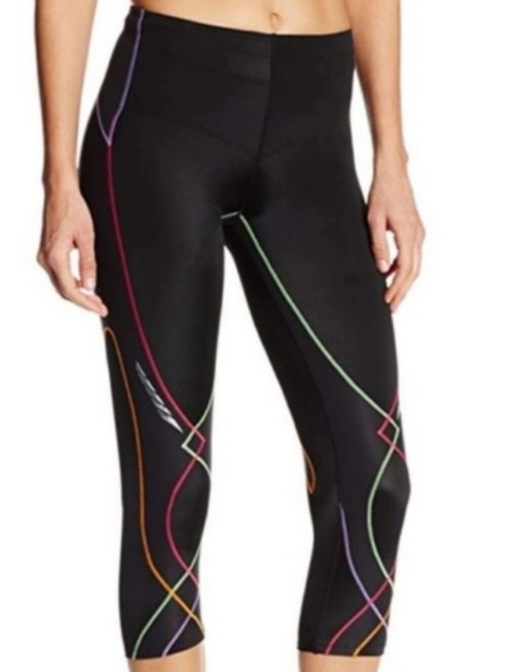 CWX CW-X Stability Compression Tight 3/4 Leggings Capri Womens Rainbow M